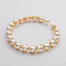 Bracelete de Pérolas de Agua Doce Banhado a Ouro