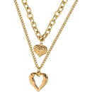 Colar Duplo Dois Amores Banhado a Ouro 18k