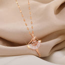 Colar Feminino Dourado Bailarina de Cristal