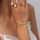 Pulseira Feminina Serpente Banhada a Ouro